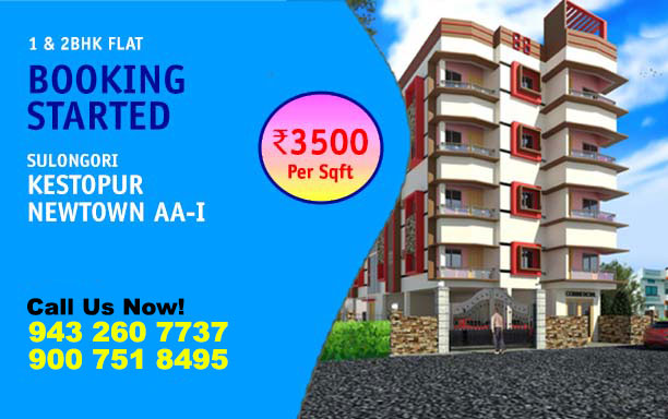 1 and 2Bhk flat booking availabe at near newtown action area i