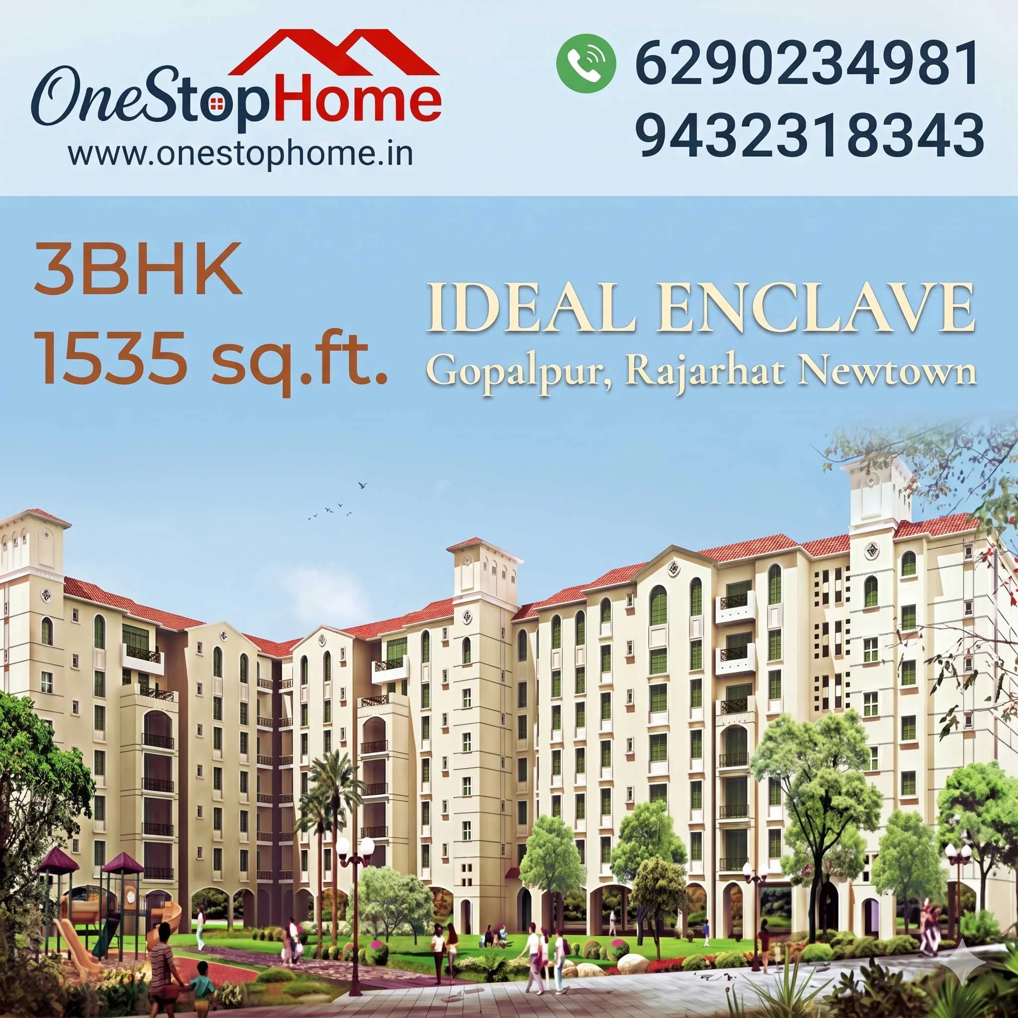 3 BHK Resale Flat in Ideal Enclave Phase 2 Rajarhat Newtown Gopalpur